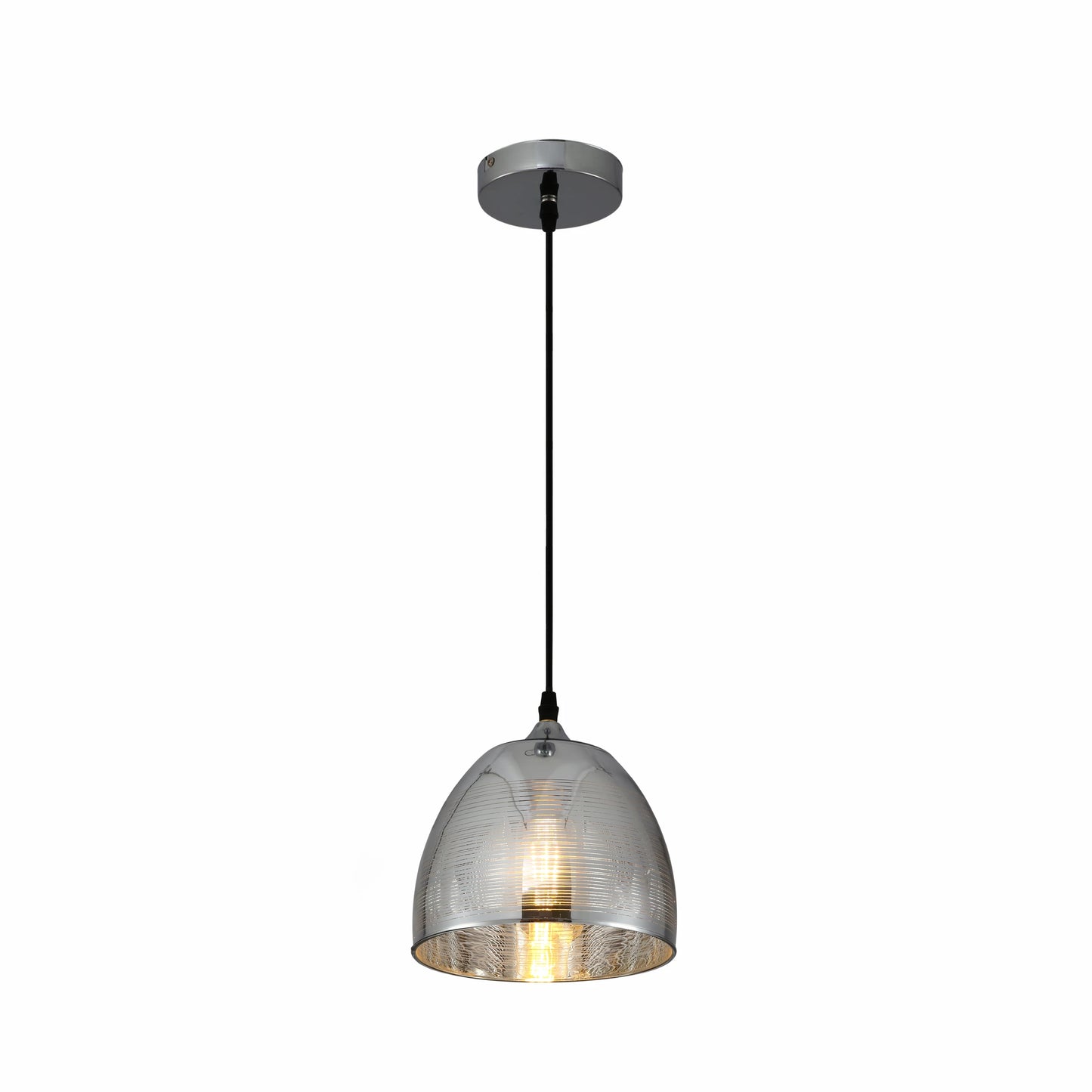 Silver Gold Glass Dome Pendant Ceiling Light E27