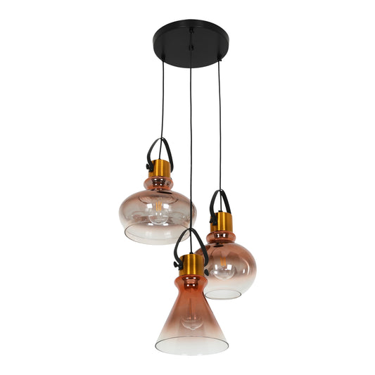 Bronze Gradient Glass Funnel Dome Globe Pendant Ceiling Light E27