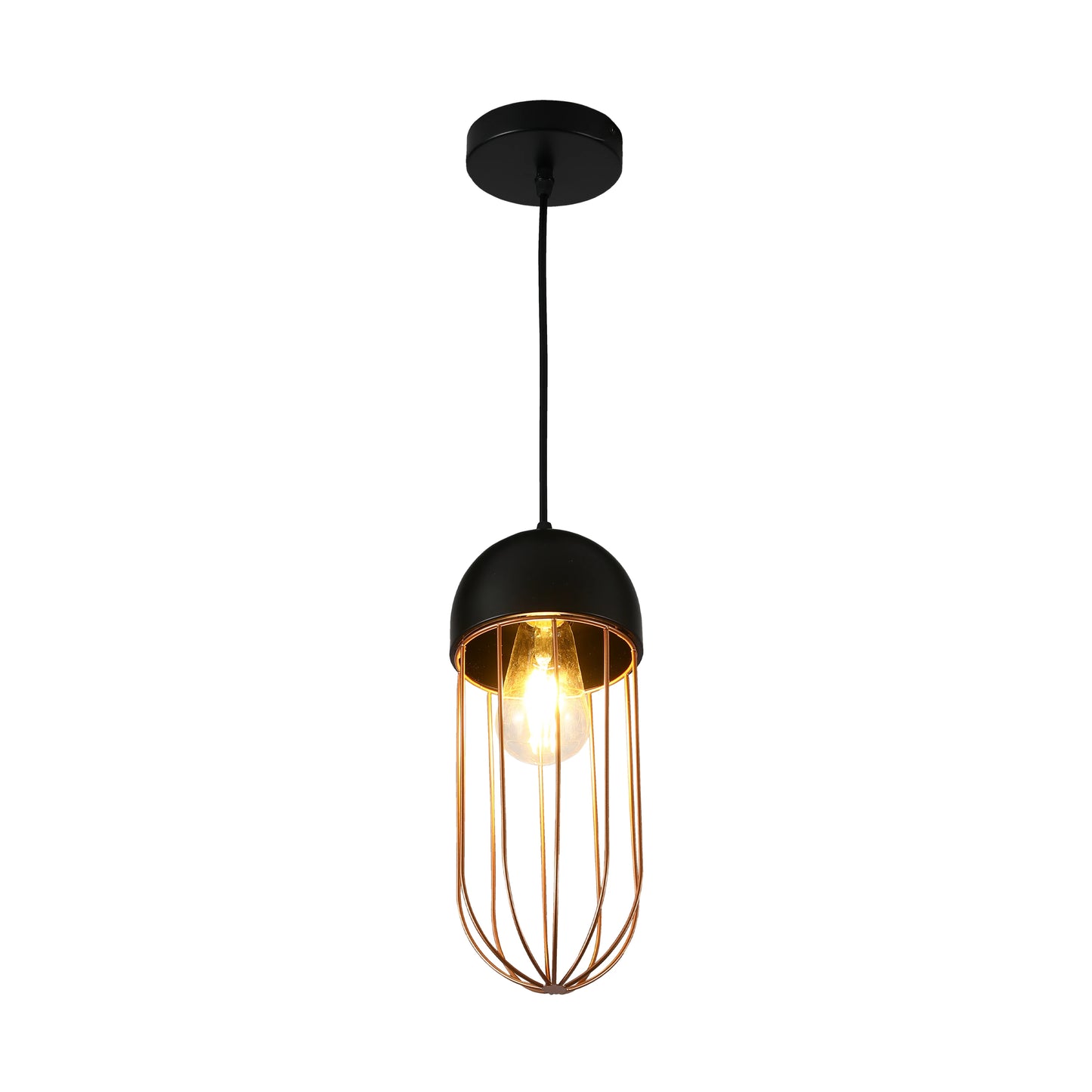 Aurelia Black & Gold Cage Pendant Light