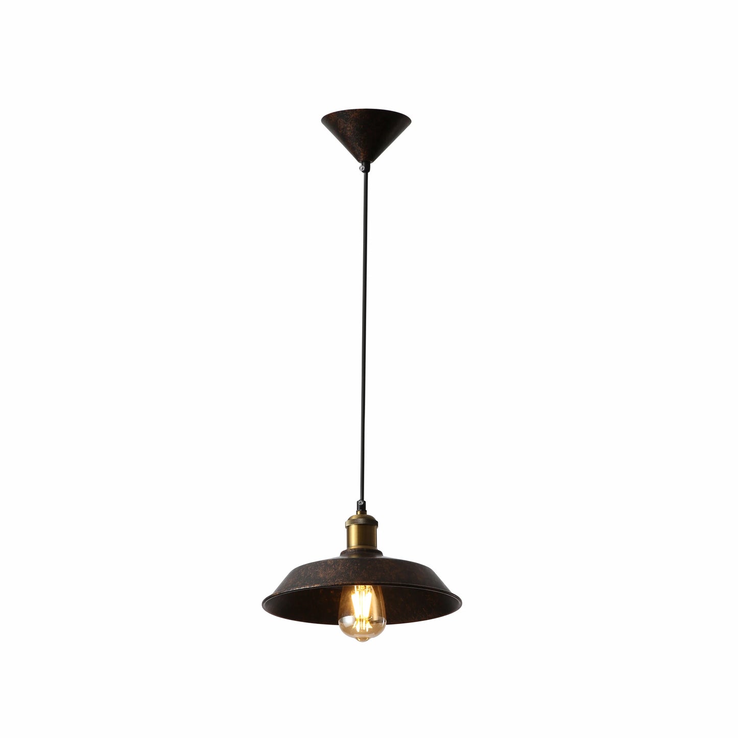 Rusty Brown Metal Step Flat Pendant Ceiling Light E27