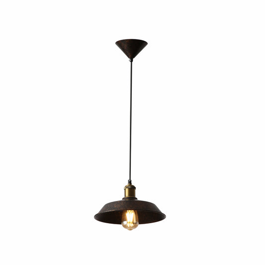 Rusty Brown Metal Step Flat Pendant Ceiling Light E27
