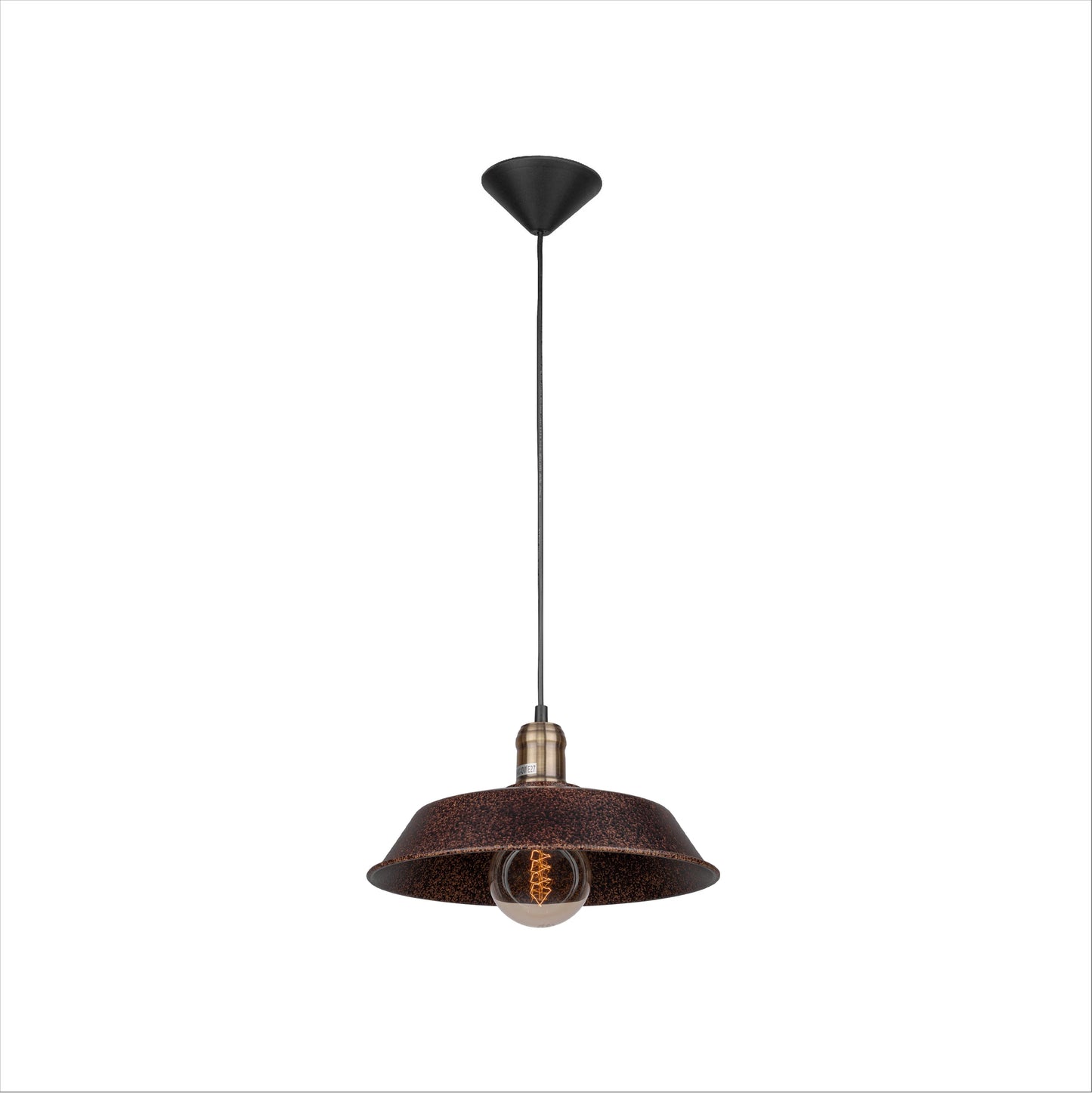 Rusty Brown Metal Step Flat Pendant Ceiling Light E27