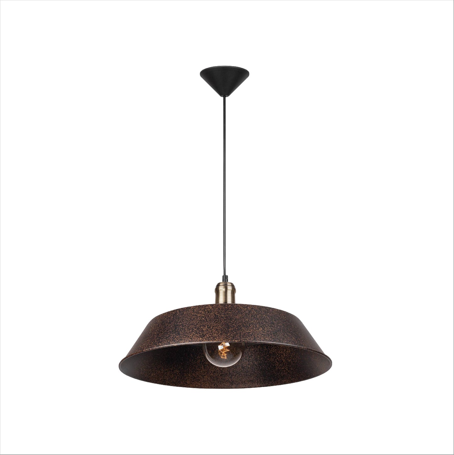 Rusty Brown Metal Step Flat Pendant Ceiling Light E27