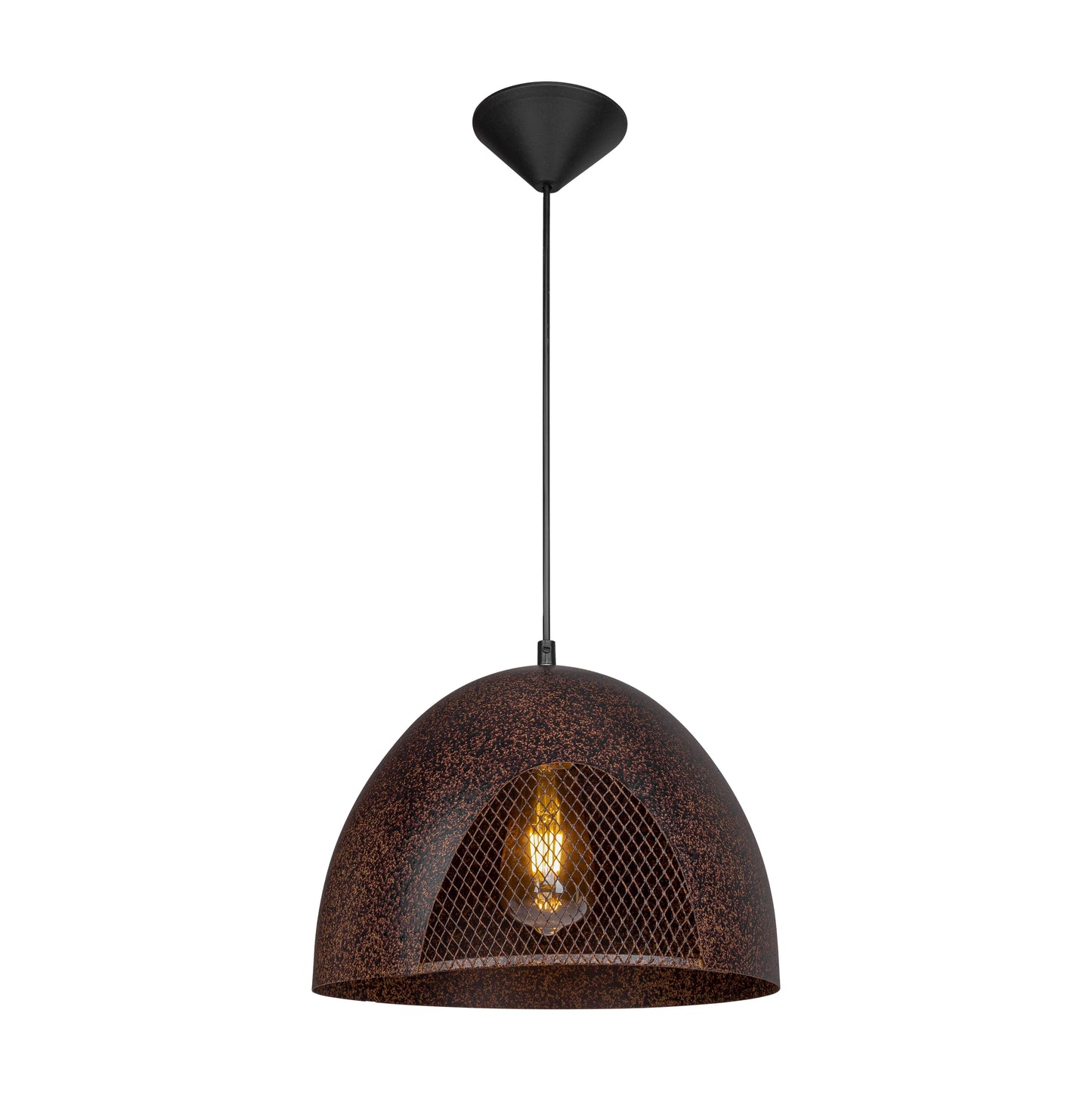 Rusty Brown Metal Dome Pendant Ceiling Light E27