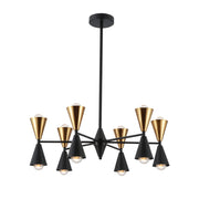 Black Gold Up Down Funnel Modern Chandelier Ceiling Light 12xE27