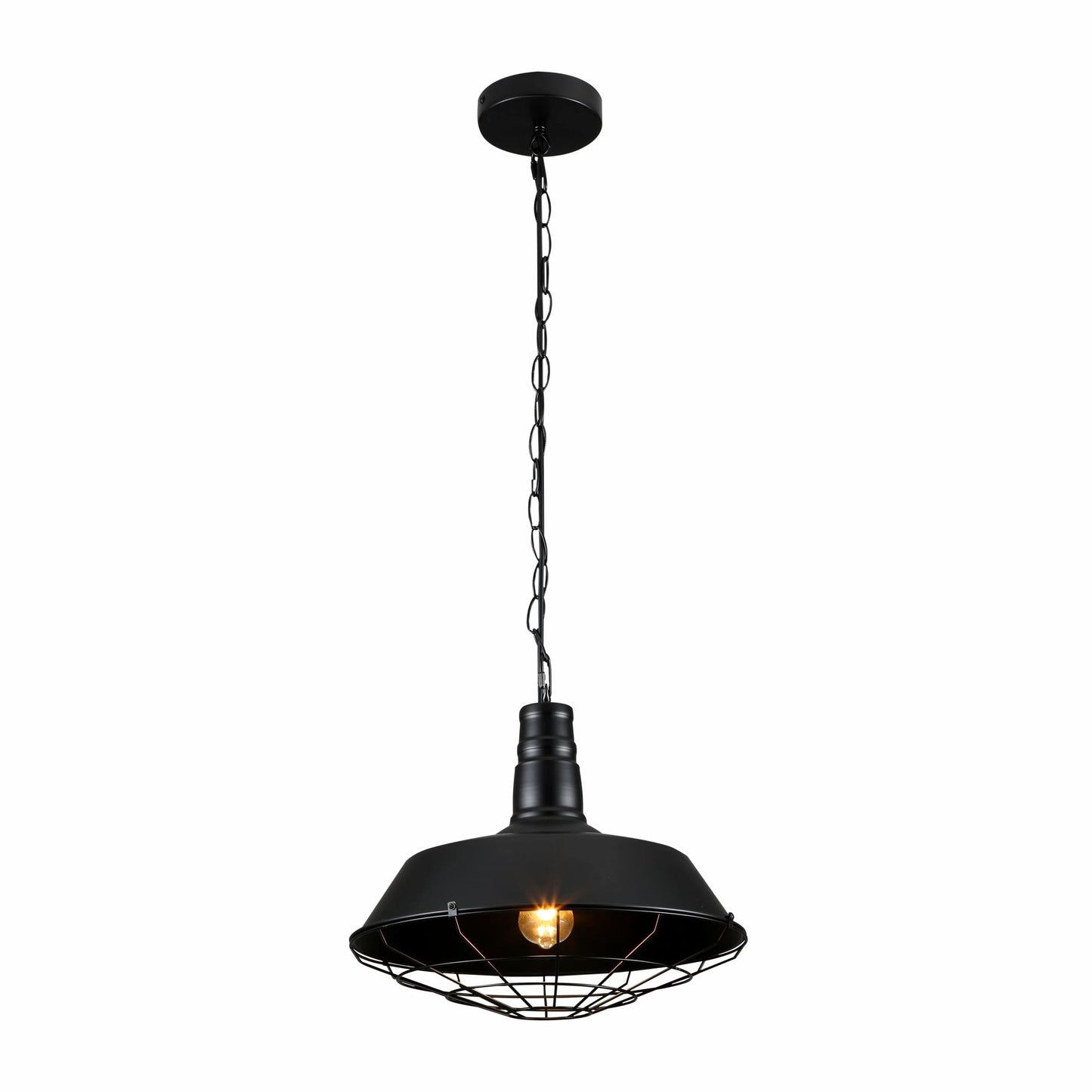 Step Industrial Caged Metal Ceiling Pendant Light E27 Fitting