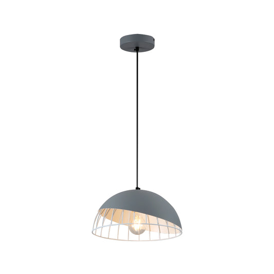 Grey White Caged Dome Nordic Metal Ceiling Pendant Light E27 Fitting