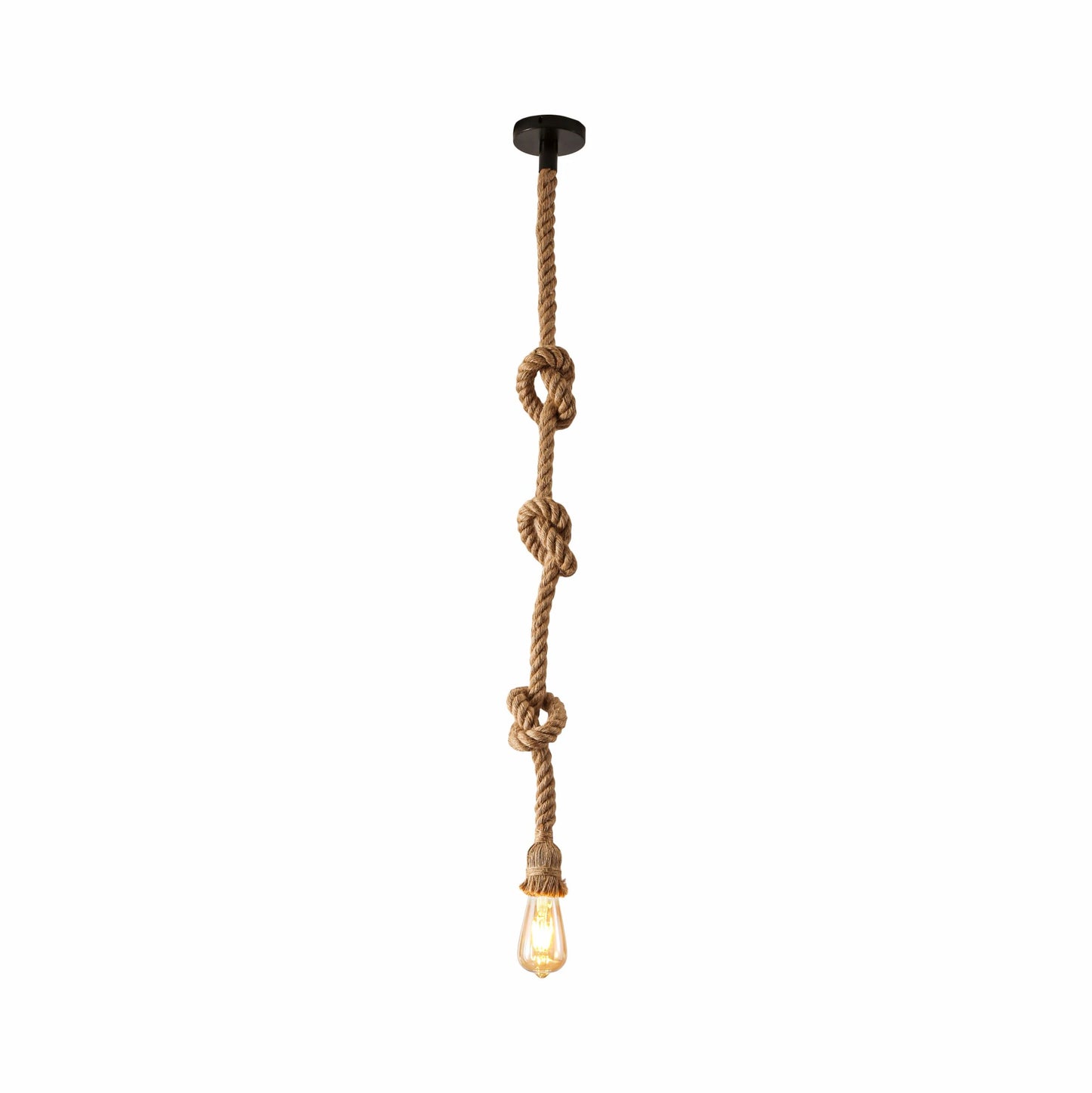 Farmhouse Rustic Hemp Rope Pendant Ceiling Light E27 Fitting