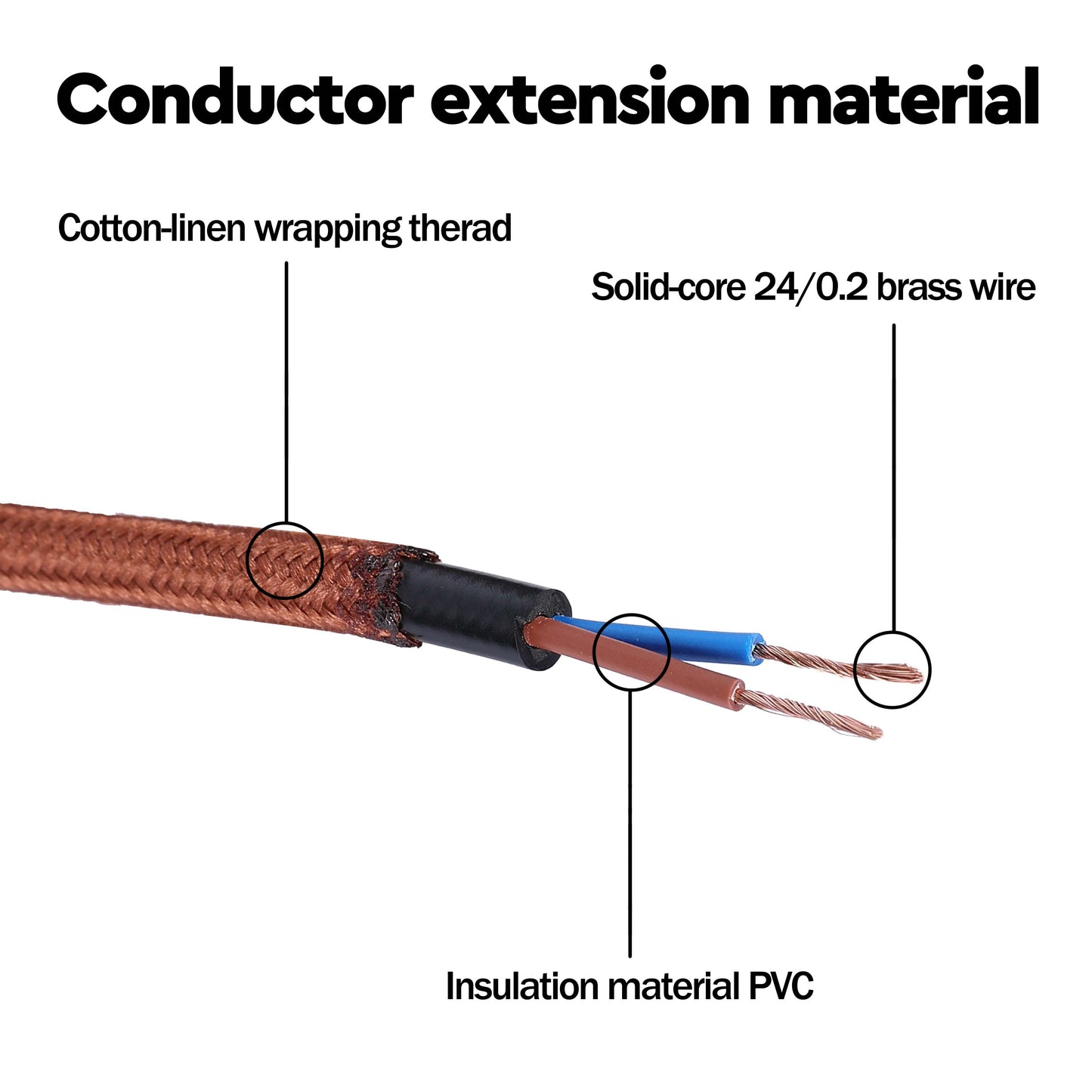 Copper Braided Fabric Lighting Cable 2×0.75