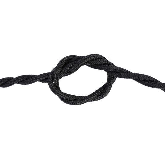 Black Twisted Braided Fabric Lighting Cable