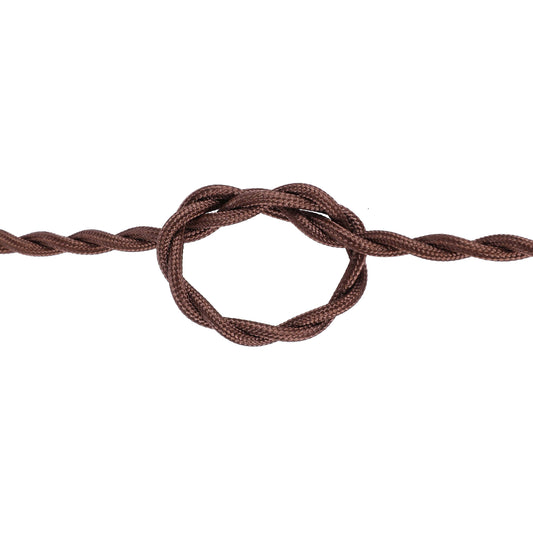Brown Twisted Braided Fabric Lighting Cable