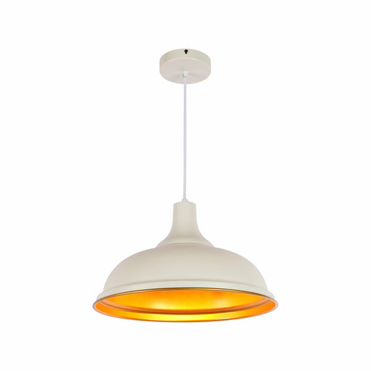 Modern Step Pendant Light - 38cm Metal Shade in Varied Hues