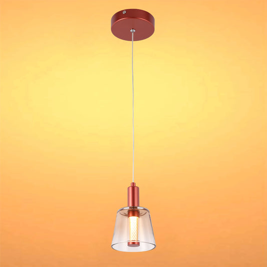 Cross-Hatch Textured Glass Pendant Light - E27 Fitting, 110mm Diameter