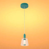 Cross-Hatch Textured Glass Pendant Light - E27 Fitting, 110mm Diameter