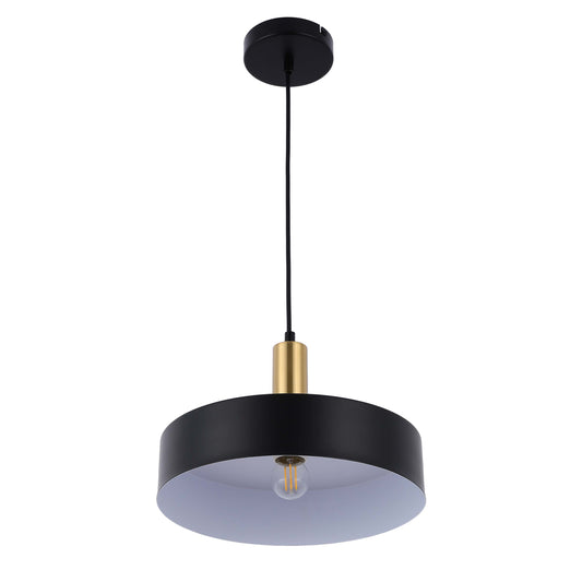 Modern Black Brass Ceiling Pendant Light, Adjustable Drop, E27