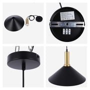 Modern Black Brass Ceiling Pendant Light, Adjustable Drop, E27