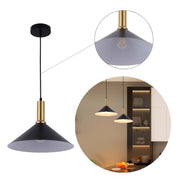Modern Black Brass Ceiling Pendant Light, Adjustable Drop, E27