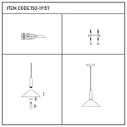 Modern Black Brass Ceiling Pendant Light, Adjustable Drop, E27