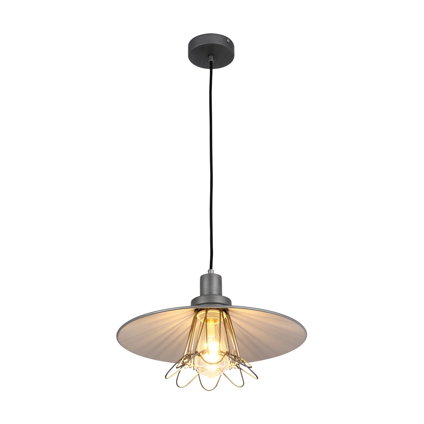 Grey Wire Cage Industrial Vintage Style Pendant Light E27