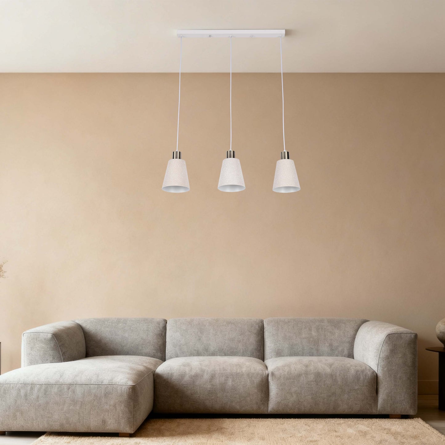 Modern White Speckled & Antique Bronze Cone Pendant Light, E27 (1, 3 & 5-Light Options)