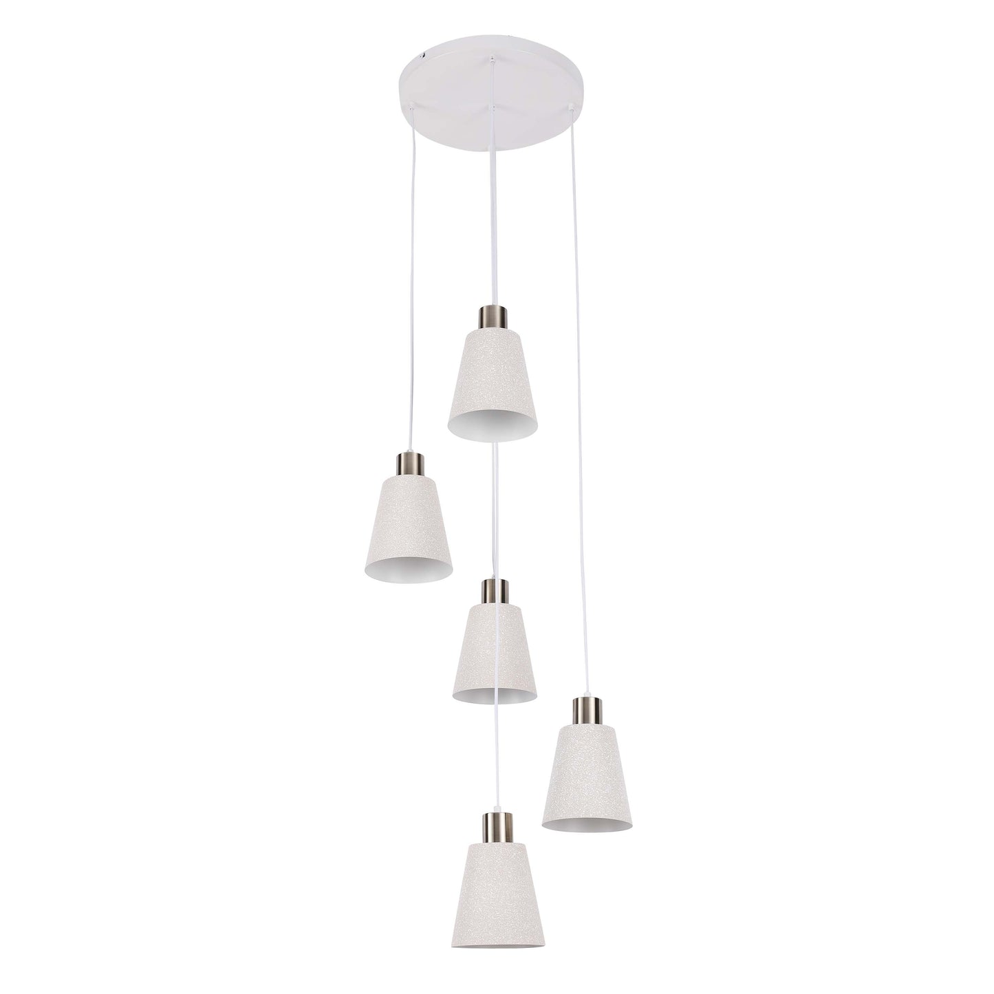Modern White Speckled & Antique Bronze Cone Pendant Light, E27 (1, 3 & 5-Light Options)