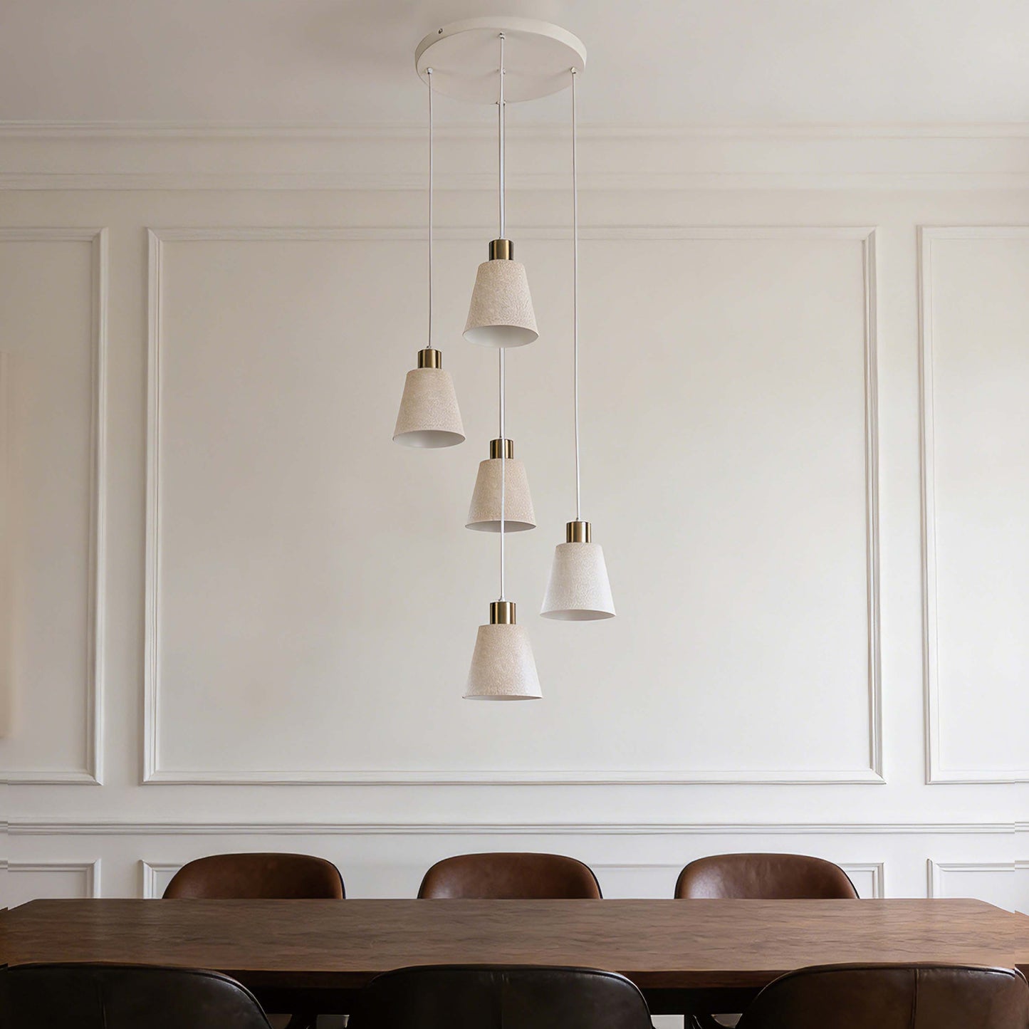 Modern White Speckled & Antique Bronze Cone Pendant Light, E27 (1, 3 & 5-Light Options)