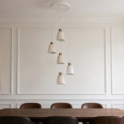 Modern White Speckled & Antique Bronze Cone Pendant Light, E27 (1, 3 & 5-Light Options)