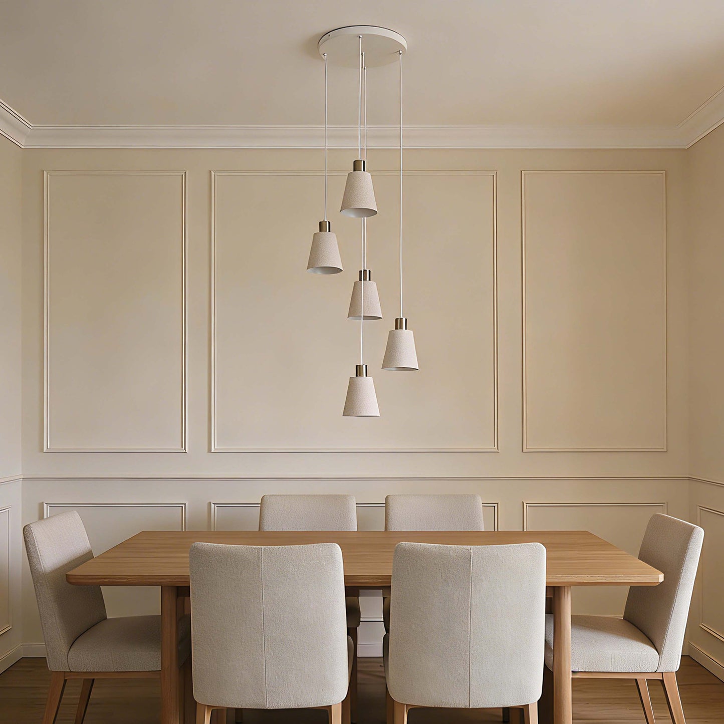 Modern White Speckled & Antique Bronze Cone Pendant Light, E27 (1, 3 & 5-Light Options)