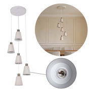 Modern White Speckled & Antique Bronze Cone Pendant Light, E27 (1, 3 & 5-Light Options)