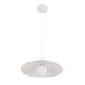 Minimalist White Flat Plate Pendant Light with Opal Globe Glass, G9