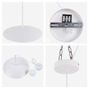 Minimalist White Flat Plate Pendant Light with Opal Globe Glass, G9
