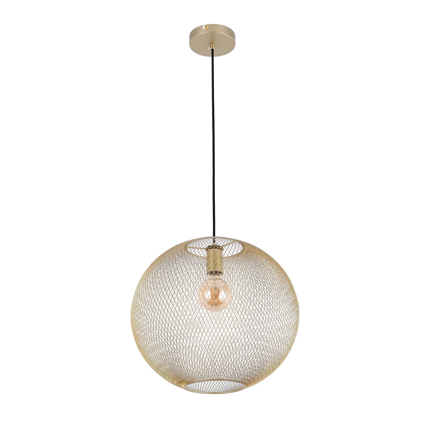 Modern Gold Wire Mesh Globe Pendant Light, E27 (40cm & 48cm Options)