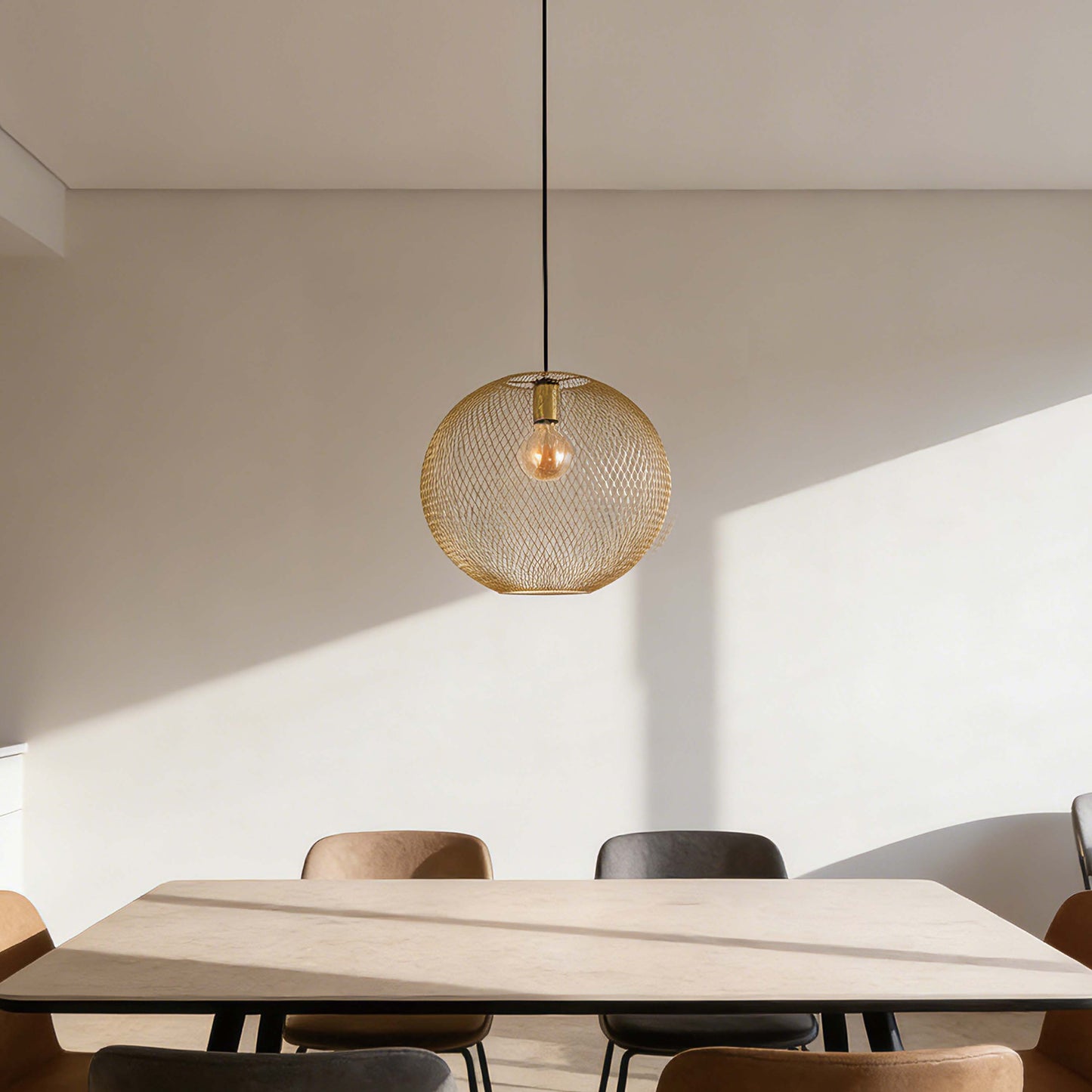 Modern Gold Wire Mesh Globe Pendant Light, E27 (40cm & 48cm Options)