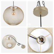 Modern Gold Wire Mesh Globe Pendant Light, E27 (40cm & 48cm Options)