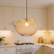 Modern Gold Wire Mesh Globe Pendant Light, E27 (40cm & 48cm Options)