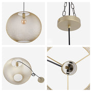 Modern Gold Wire Mesh Globe Pendant Light, E27 (40cm & 48cm Options)