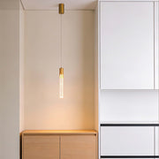 Modern 6W Bubble Crystal Cylinder LED Pendant Light, 3000K