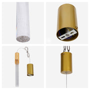 Modern 6W Bubble Crystal Cylinder LED Pendant Light, 3000K