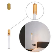 Modern 6W Bubble Crystal Cylinder LED Pendant Light, 3000K