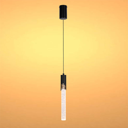 Modern 6W Bubble Crystal Cylinder LED Pendant Light, 3000K