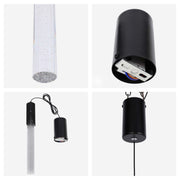 Modern 6W Bubble Crystal Cylinder LED Pendant Light, 3000K