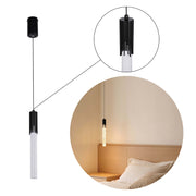 Modern 6W Bubble Crystal Cylinder LED Pendant Light, 3000K