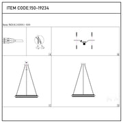 Modern Black & Gold LED Ring Chandelier, 3000K (Single & Double Halo)