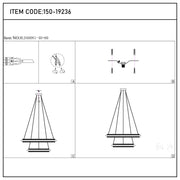 Modern Black & Gold LED Ring Chandelier, 3000K (Single & Double Halo)