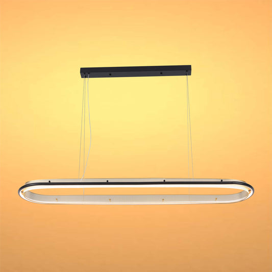 Modern Black & Gold Linear LED Island Pendant, 120cm 3000K