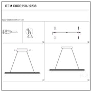 Modern Black & Gold Linear LED Island Pendant, 120cm 3000K