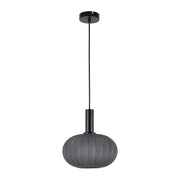 Modern Smoked Grey Textured Glass Pendant Light, E27 Dimmable