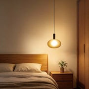 Modern Smoked Grey Textured Glass Pendant Light, E27 Dimmable