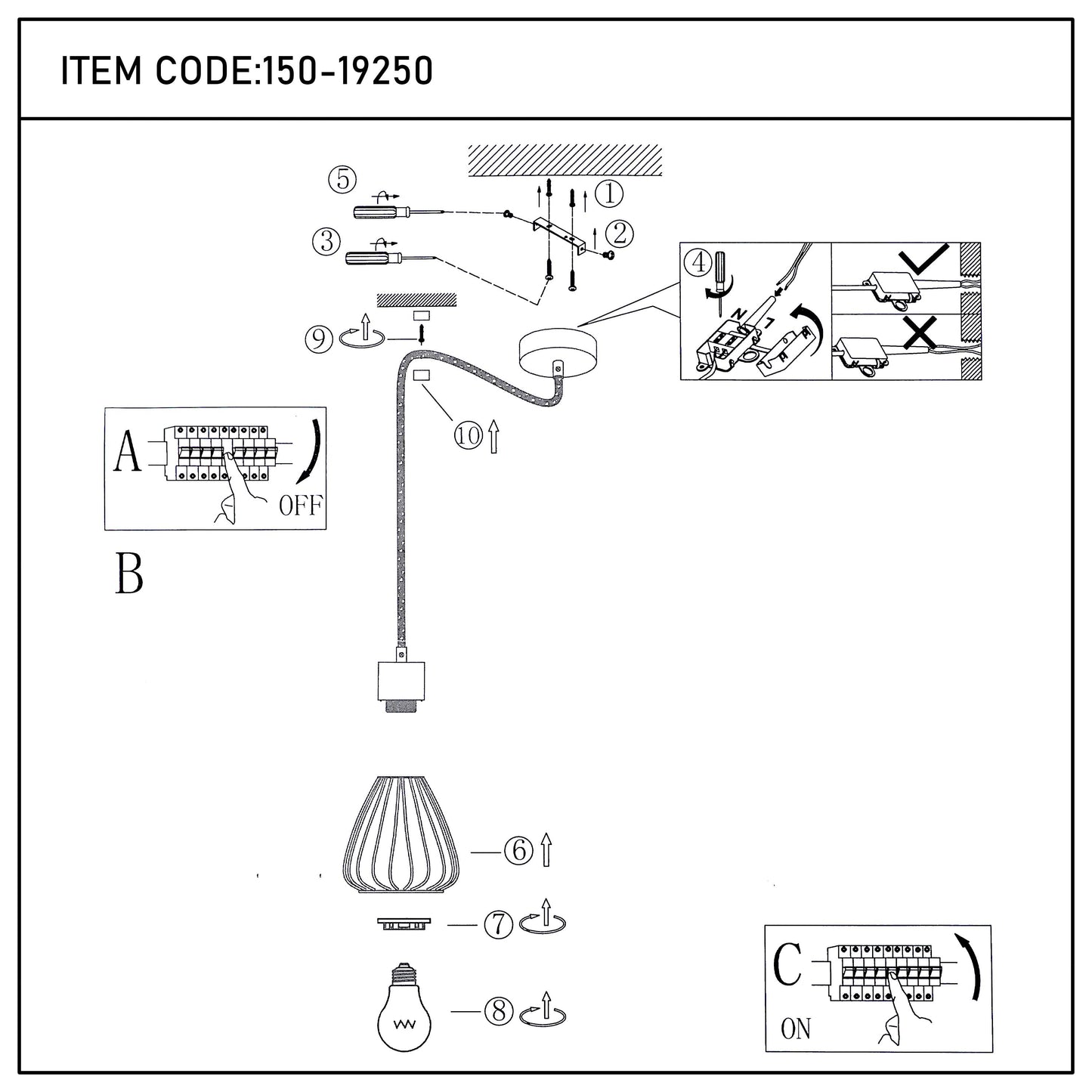 Industrial Wire Cage Pendant Light with Hemp Rope, E27 Dimmable