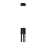 Modern Cylinder Smoky Glass Pendant Light, 1 & 4-Light E27